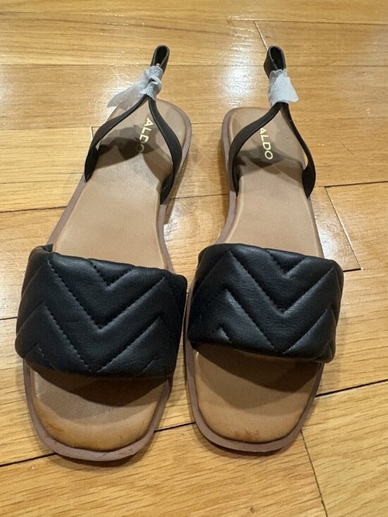 Aldo Shoes - Aldo Size 8 ALDO Women's Black Quilted Slingback Slide Sandals